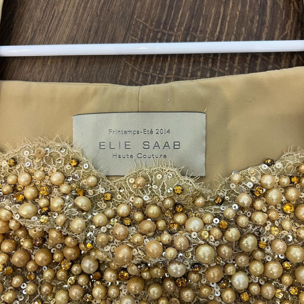 NWT Elie Saab Gold Beaded Blouse - Picture 2 of 6
